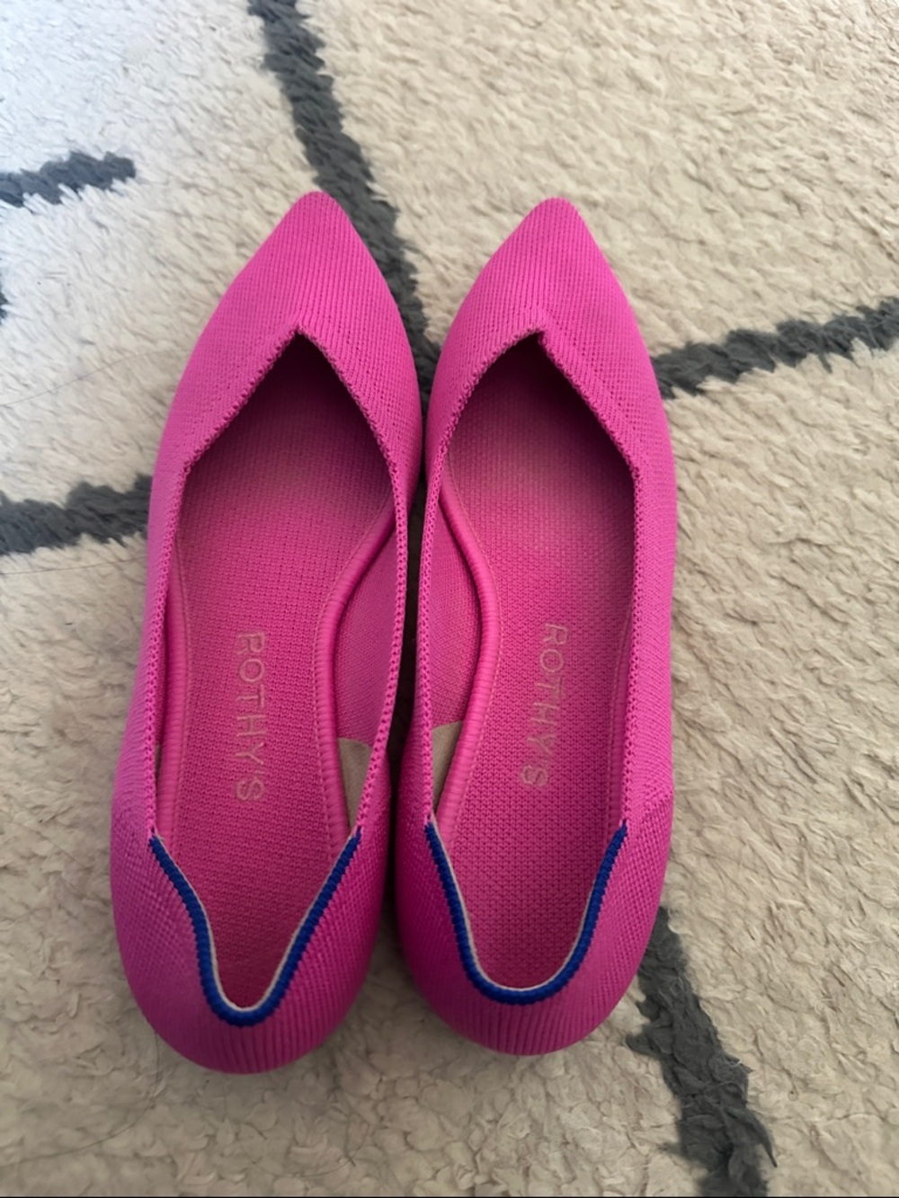 Rothy's Women’s The Point in Dragonfruit. Well loved. Size 6